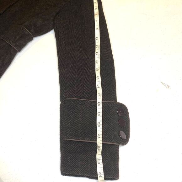 Soia & Kyo Wool Coat Medium Button Up Funnel Neck Pea Coat - Picture 10 of 16